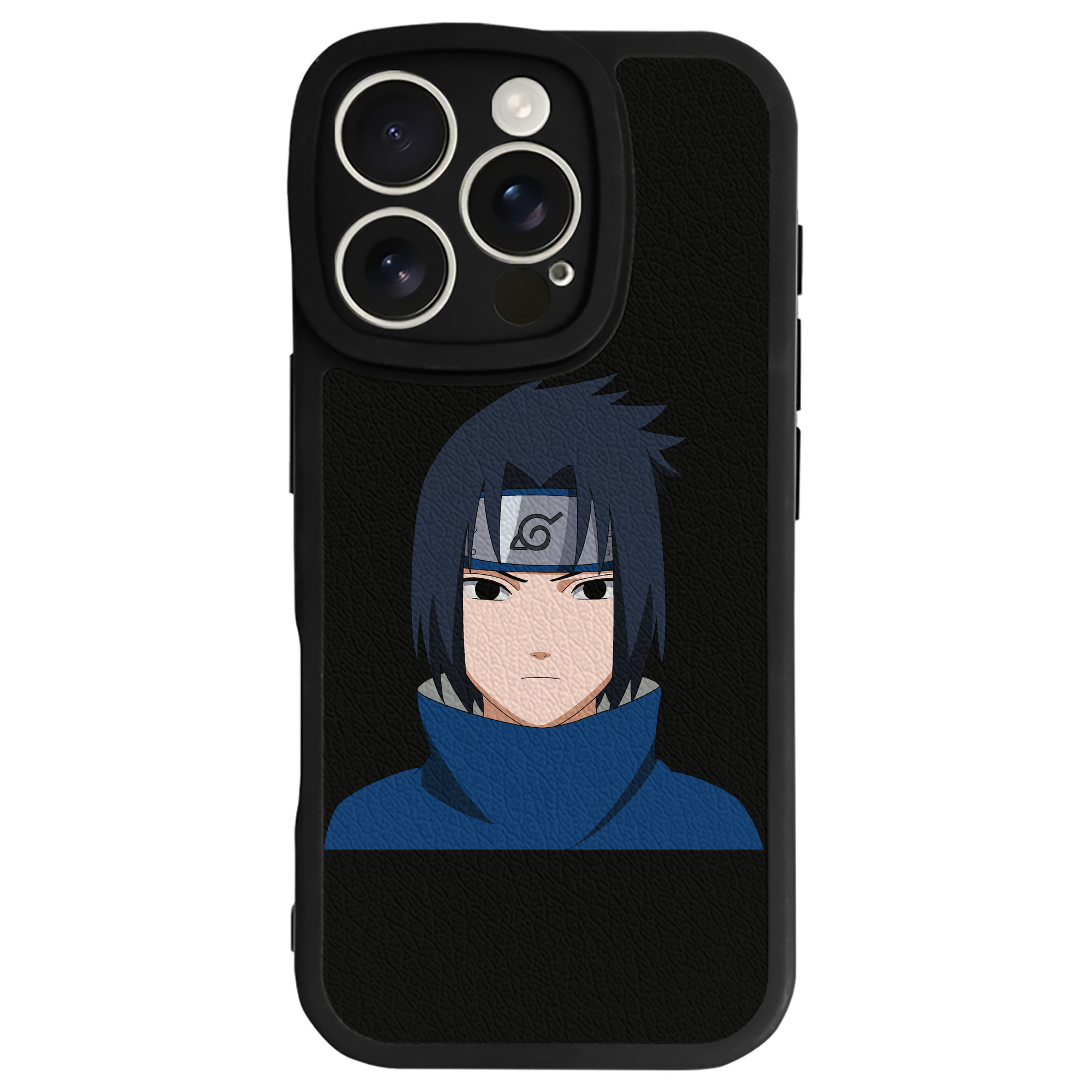（画像用） NARUTO -ナルト- うちは サスケ Uchiha Sasuke 【iPhone 16シリーズ対応】シリコンスマホケース（レザー調） 材質：シリコン